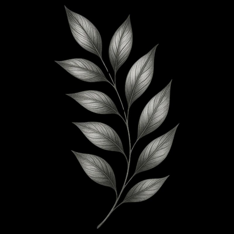 Branches de feuilles grises Lignes botaniques minimales