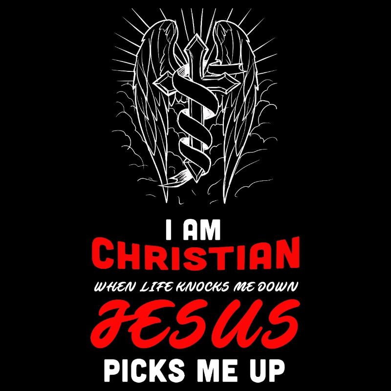 Christian Jesus Faith Savior Red Typography Design