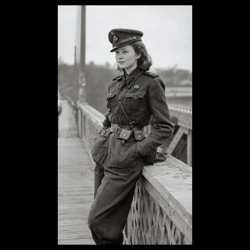 Uniforme militaire de la Seconde Guerre mondiale vintage noir et blanc