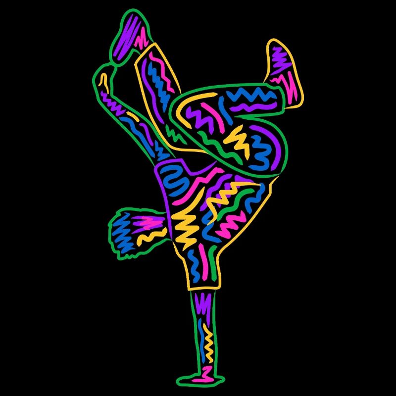 Breakdancing Breakdancer Colorful Boys Breakdance