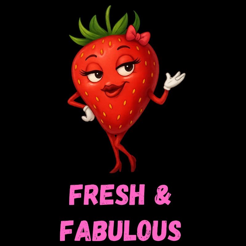  Erdbeere Dame - Charmant und fresh Karikatur 