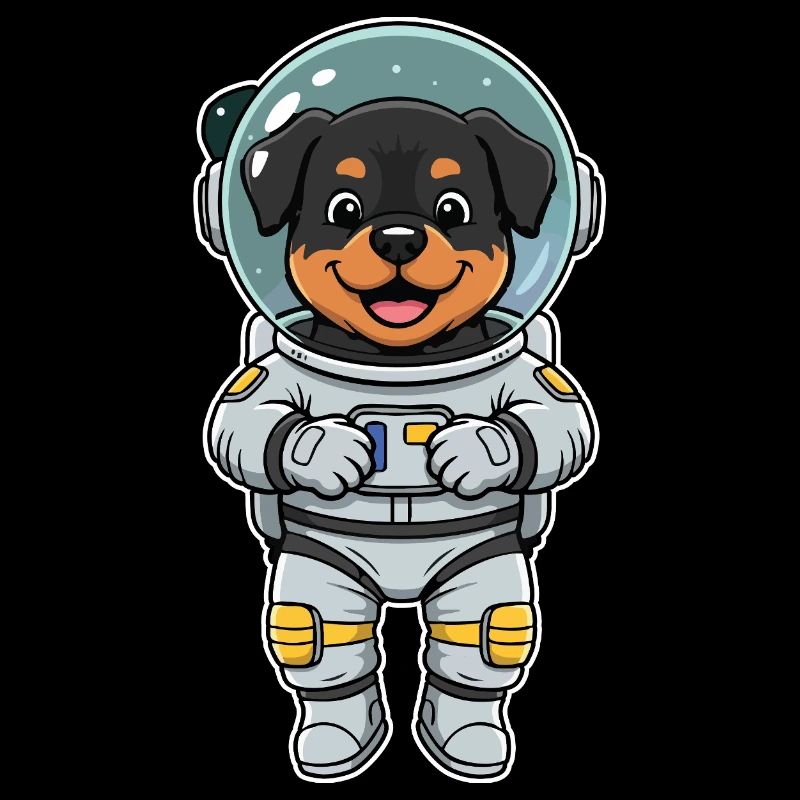 Chien Rottweiler Astronaute Espace Couleur
