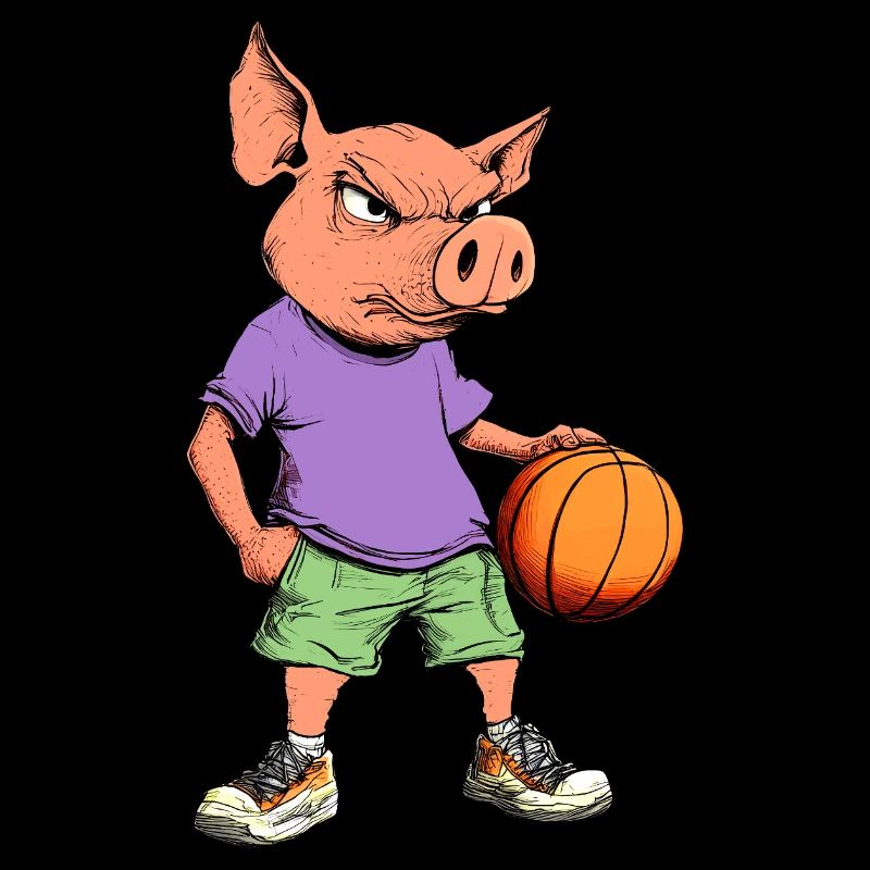 Cochons Basket-ball / Basketteur Cochon
