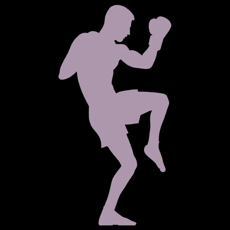 Boxer silhouette, powerful martial arts design