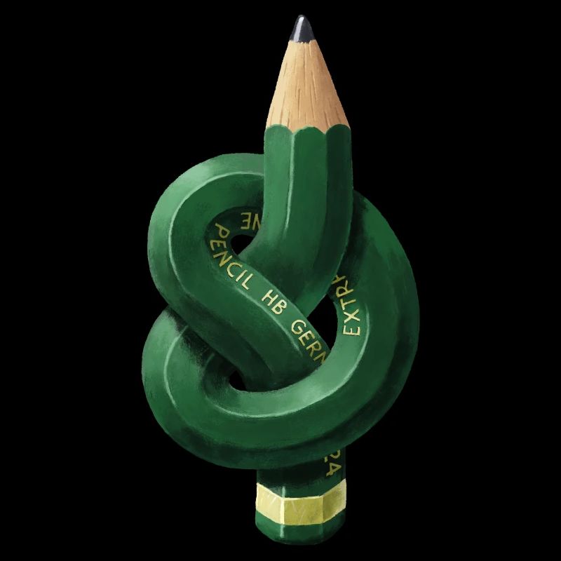 Pencil with knots