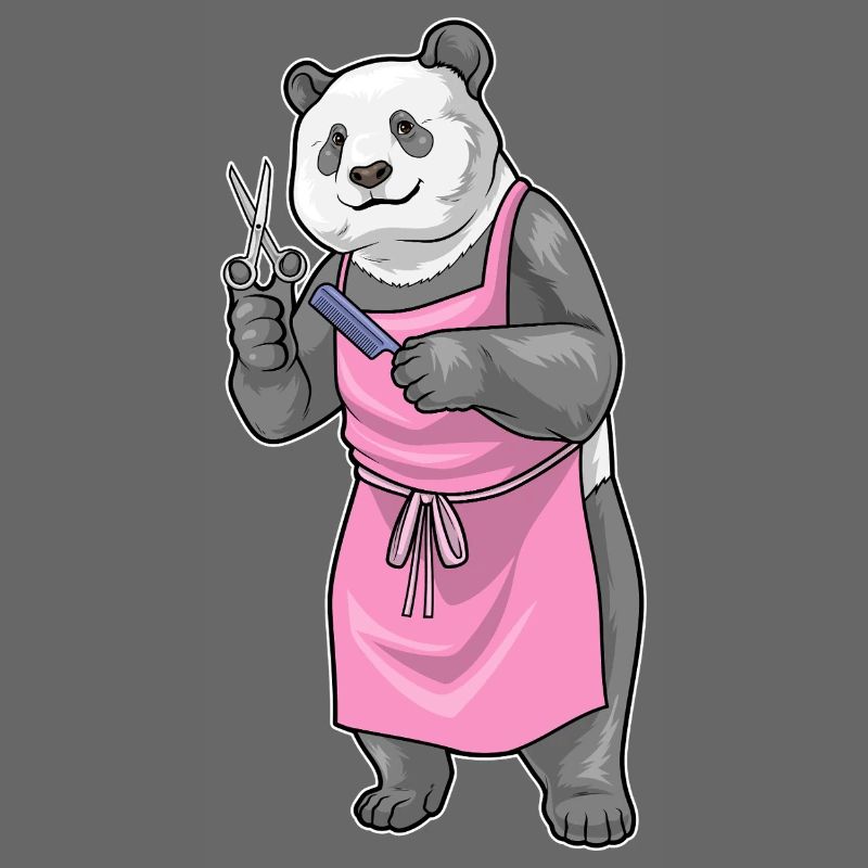 Panda Coiffe Ciseaux Peigne