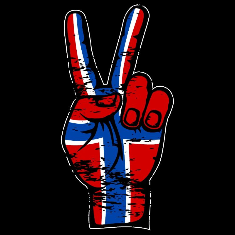 Drapeau de la Norvège Paix Victoire Symbole utilisé