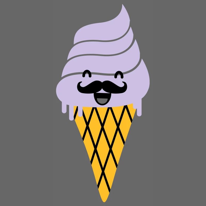 ice cream with mustache - ice cream with beard