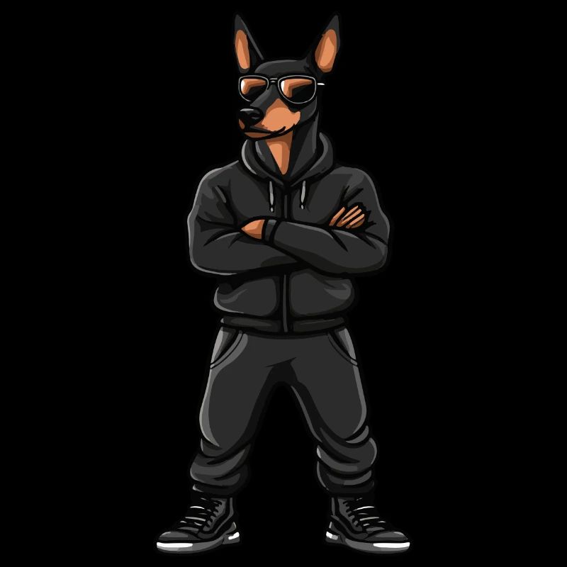 dobermann hund comic