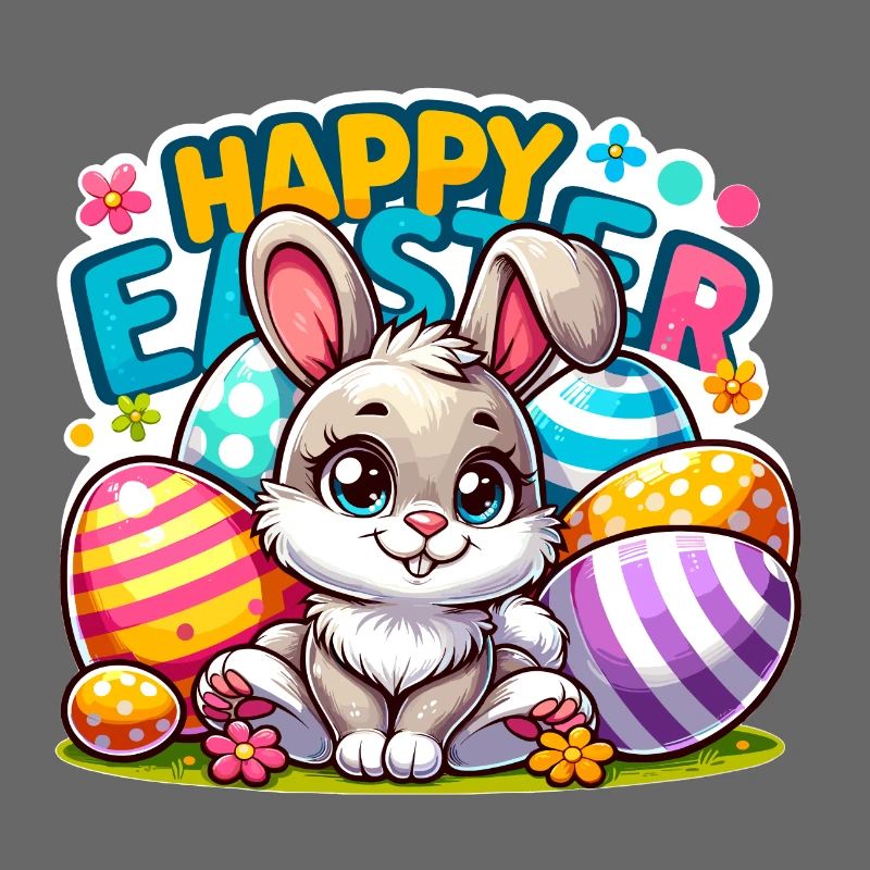Happy Easter - Easter Bunny Illustration