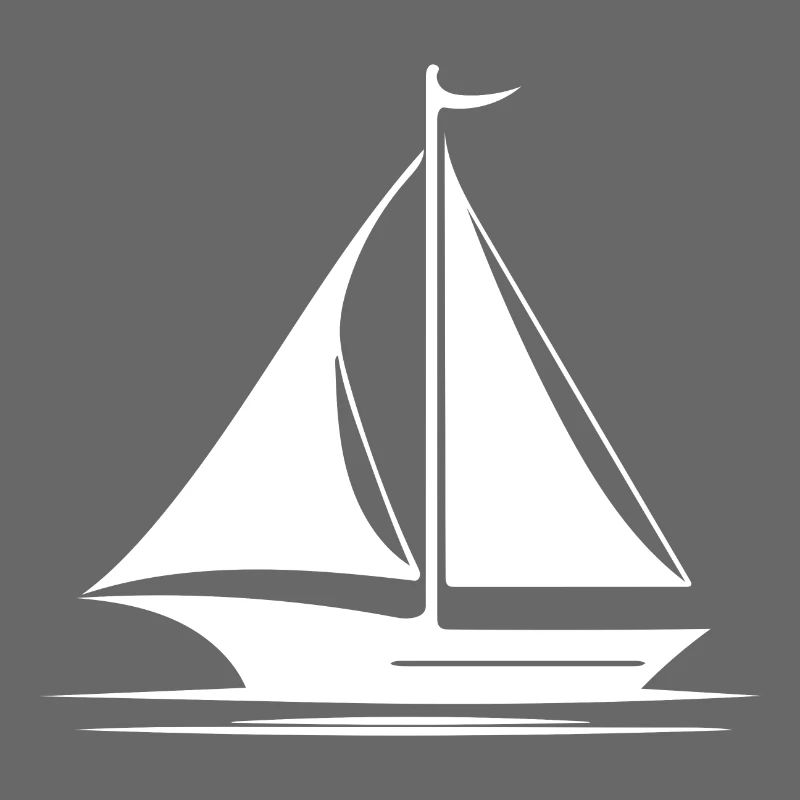 Elegant sailing ship with set sails