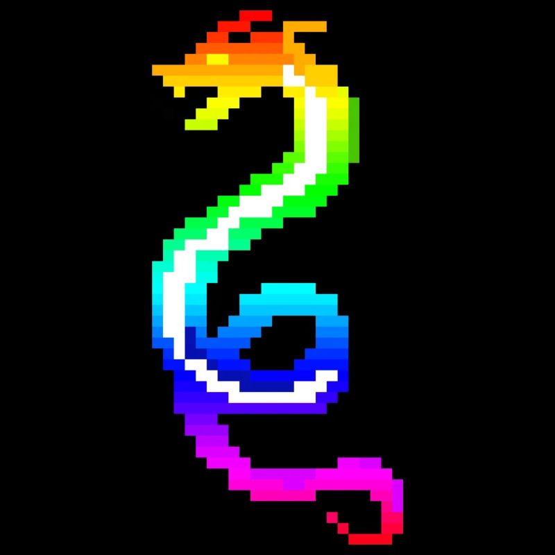 Bunter Retro-Drache