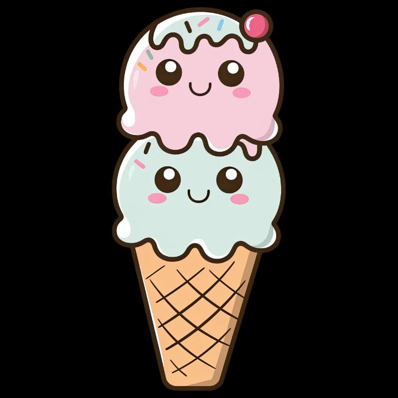 Süße Eiscreme Kawaii Kugel