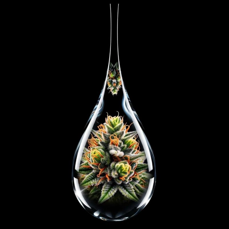 Cannabisbud im Glastropfen - Hanf - Weed