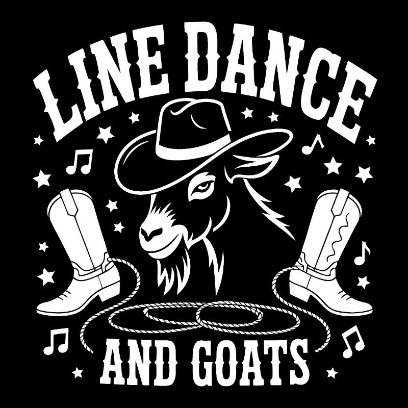 Goats and Line Dance Funny Goat with Stetson