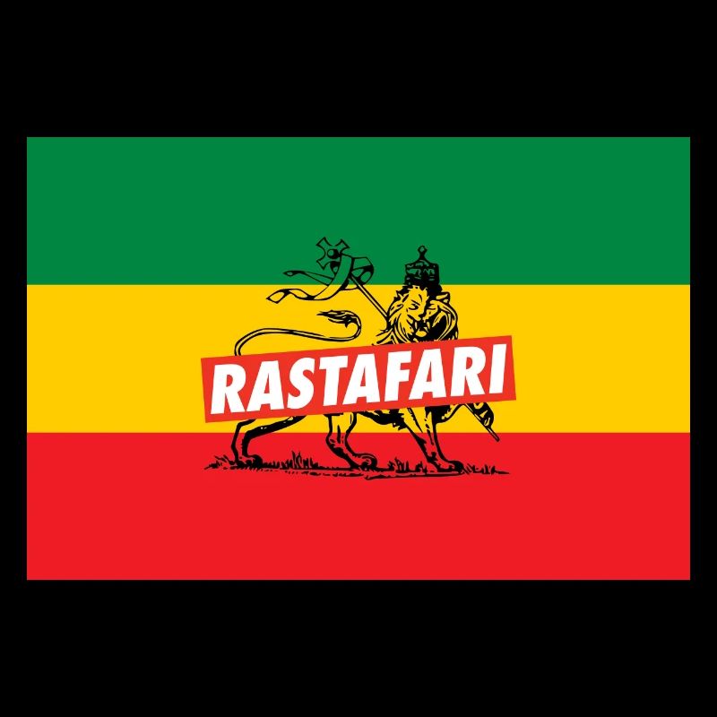 DRAPEAU REGGAE - RASTA LION - JAH RASTAFARI