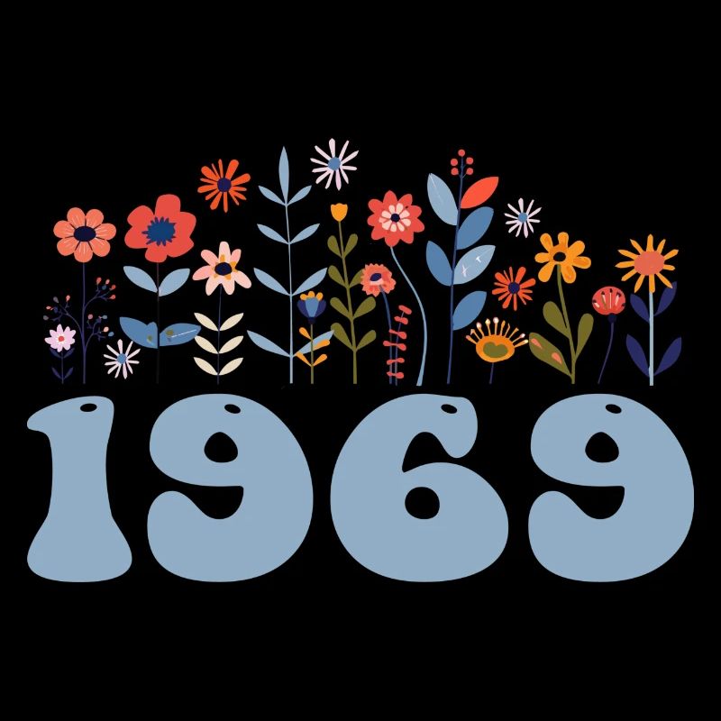1969 Blumenmuster 1969 Blumen-thema Blumen 1969
