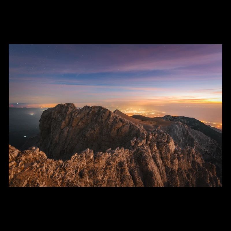 Alpenglow au sommet de l’Olympe en Grèce