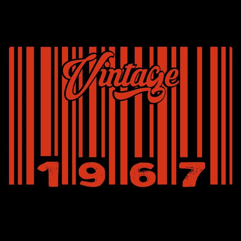 vintage 1967 né en 1967 58 ans bar code anniversai