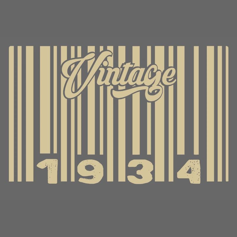 vintage 1934 Code barre 1934: Année 2025.