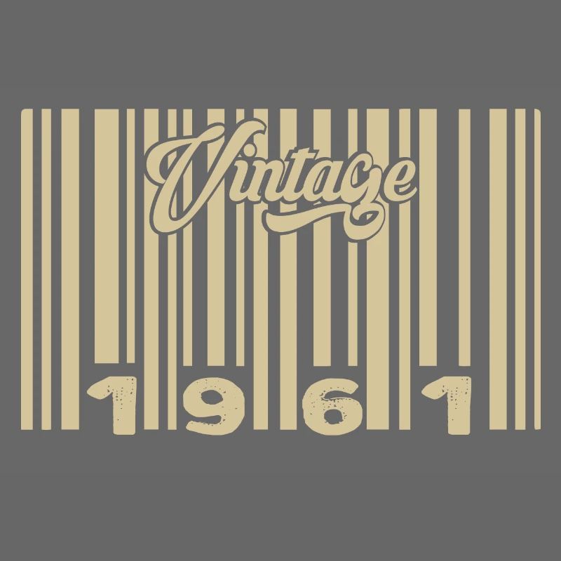 vintage 1961 Code barre 1961: Année 2025.