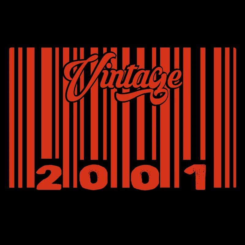Vintage 2001 Born In 2001 24 Year Old Bar Code Anniversai