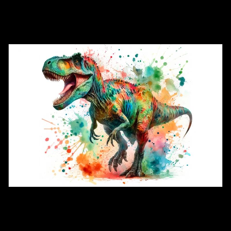 T-Rex-Cartoon in leuchtenden Farben