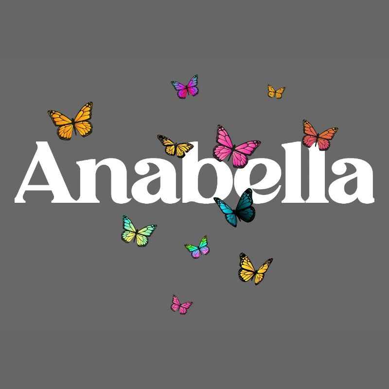 Schöner Mädchenname mit Schmetterlingen ANABELLA