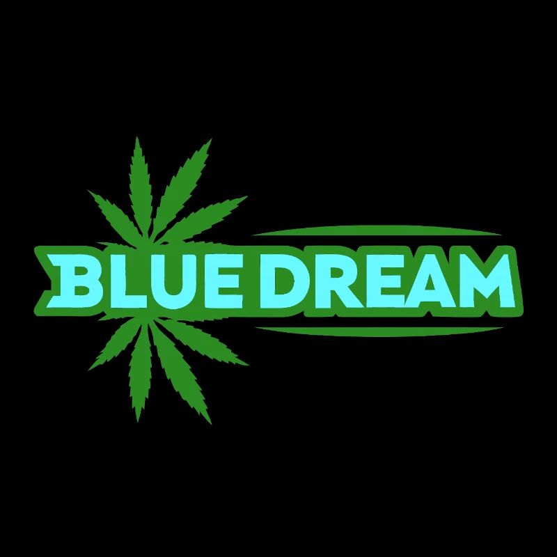 Blauer Traum Blatt Grafik | 420 Chill Ästhetik