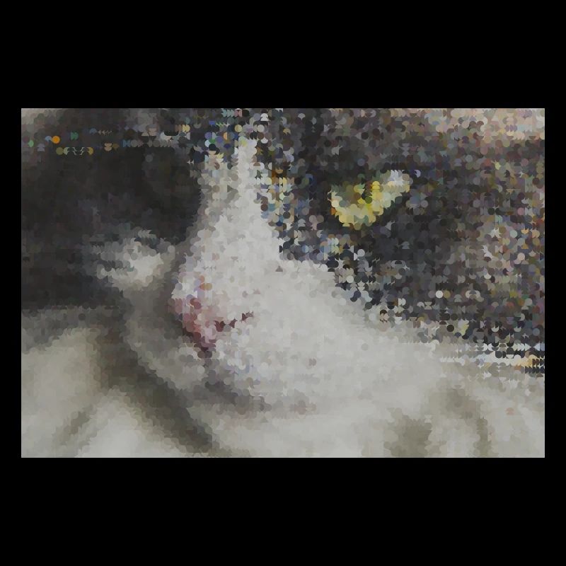 Pixel Cat Mosaic Portrait