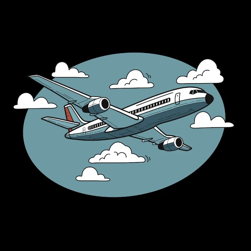 Dessin animé d’aviation dans le ciel bleu