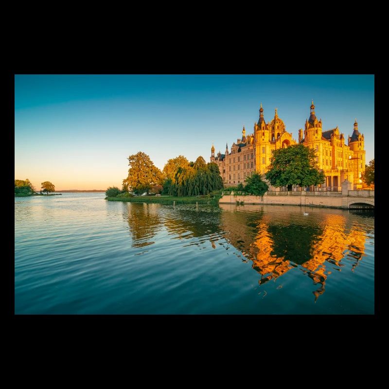 Castle in Schwerin at sunset