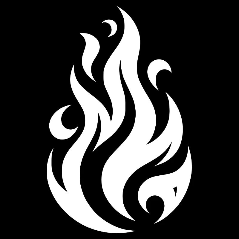 Tribal Tattoo Flames Fire Illustration Design