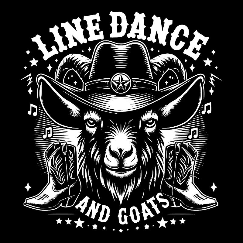 Ziegen und Line Dance lustige Ziege mit Stetson