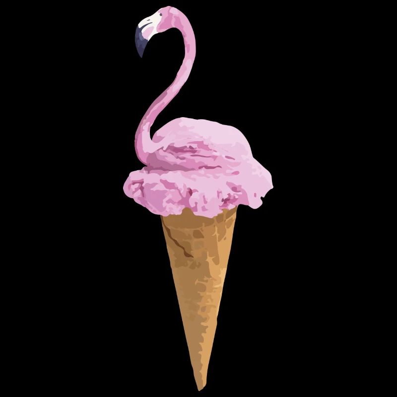 Flamant avec de la crème glacée