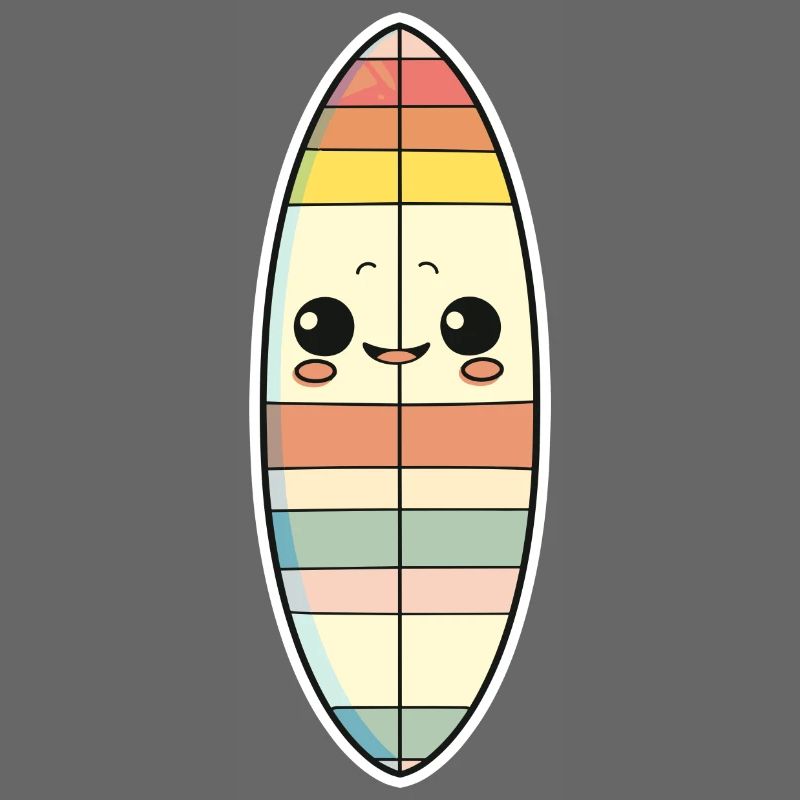 Surfbrett Comic Stil