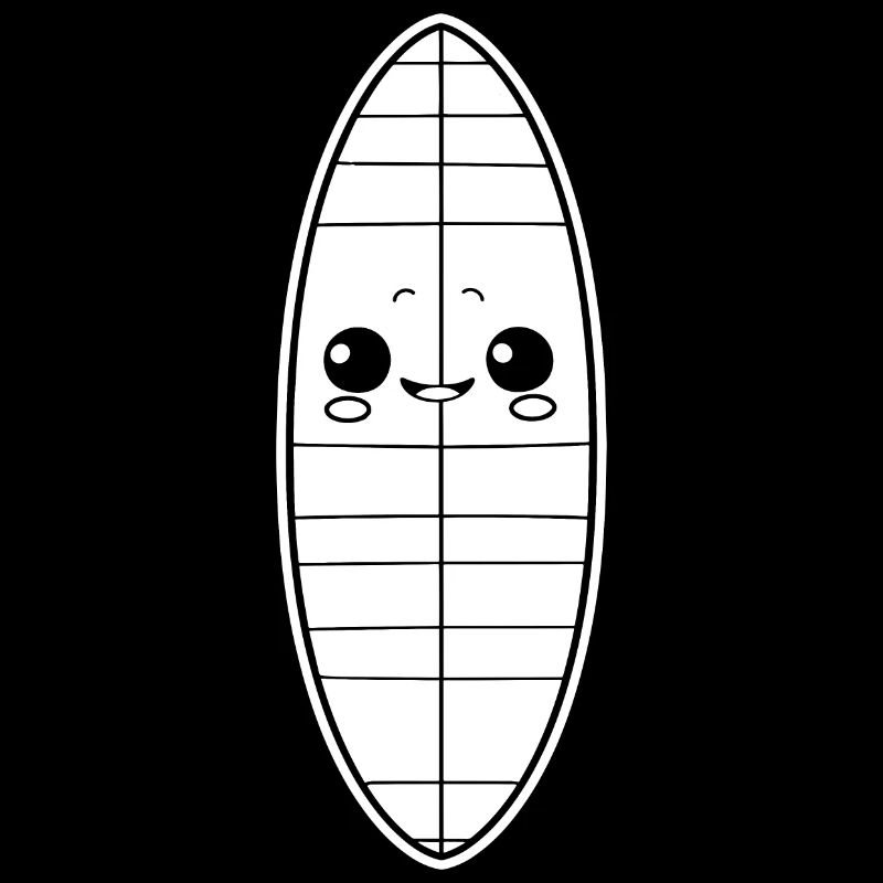 Surfbrett Cartoon Stil