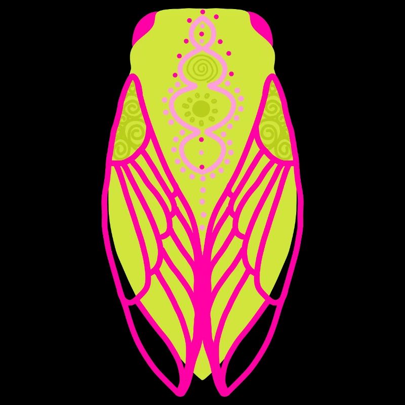 Fluorescent coloured cicada
