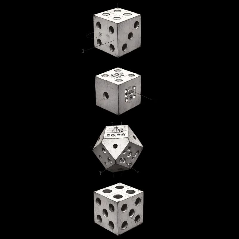 Dés géométriques D6 – Design minimaliste