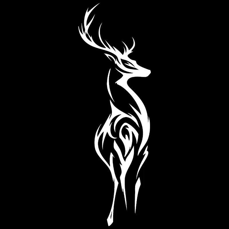 Silhouette de cerf Dessin tribal, dessin au trait