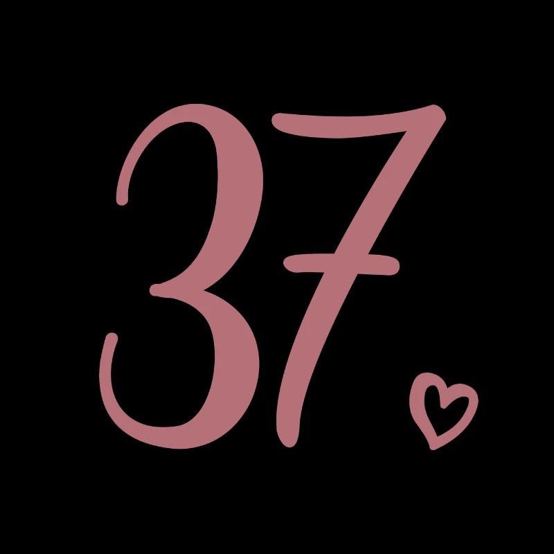 Cute Number 37, 37 Years Old, 37th Birthday Gift