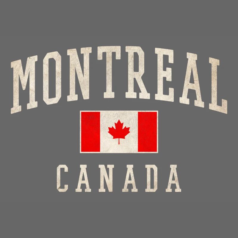 Montreal Canada Distressed Flag