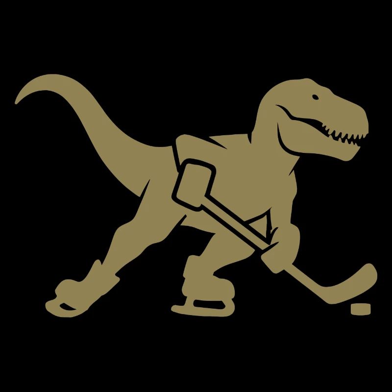 T-Rex Dino Eishockeyspieler Silhouette