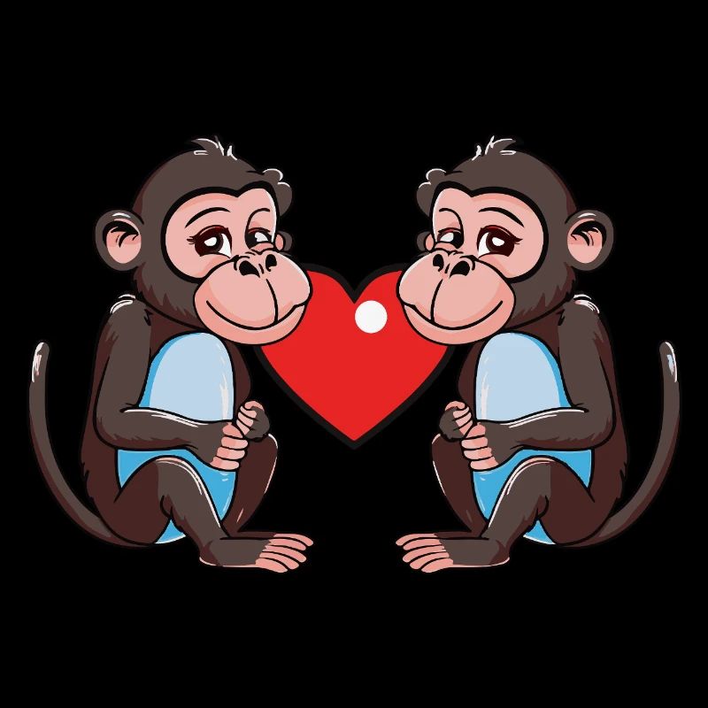 Affe Herz Valentinstag