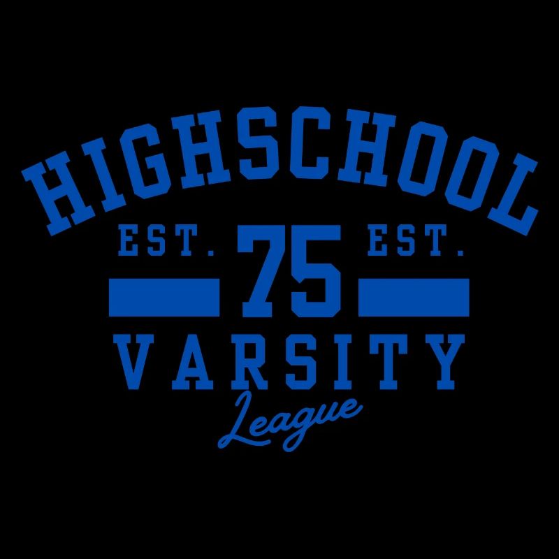 Highschool Varsity Emblem Blau 75