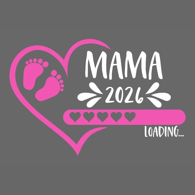 Mama 2026 loading Herz Version Mädchen pink rosa
