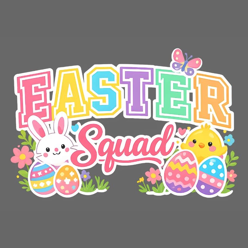 Ostern Squad Bunte Eier Küken