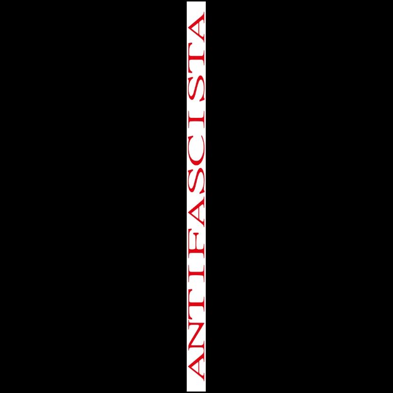 Lettrage antifasciste sur fond blanc vertical