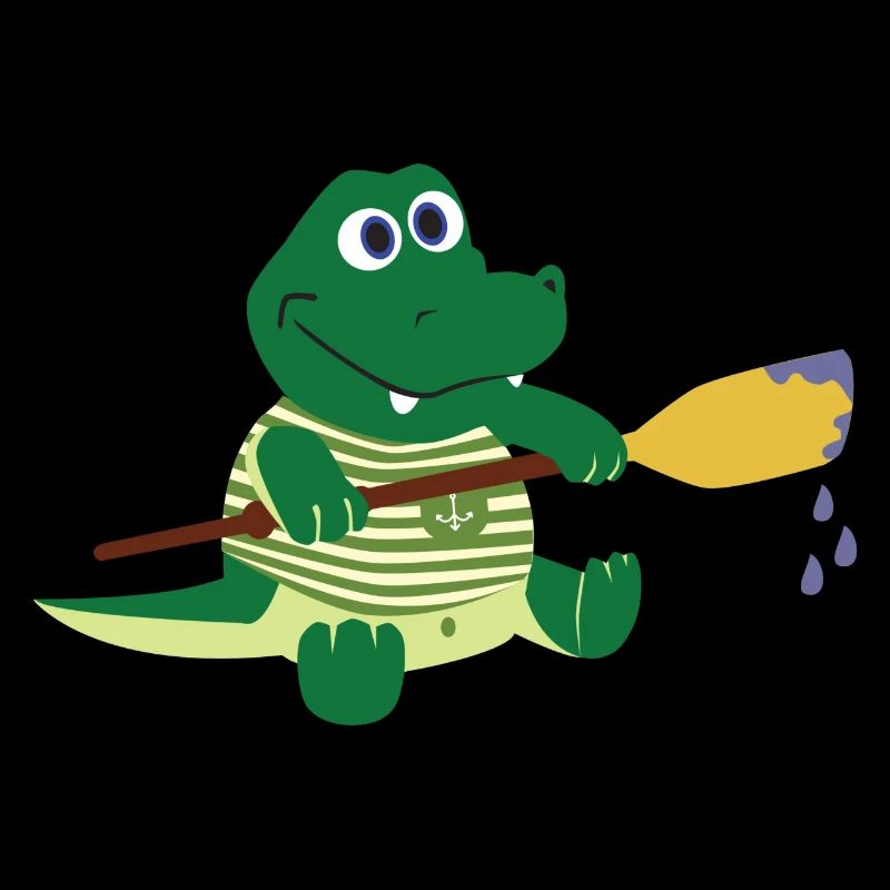 Crocodile avec pagaie