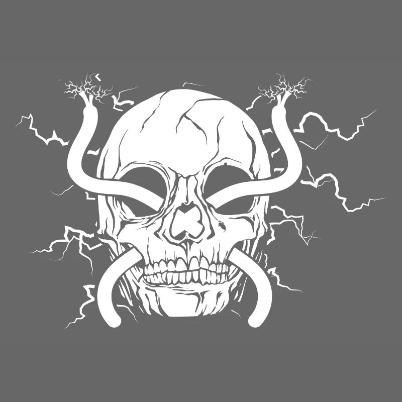 Skull with flash electrician electronics technician